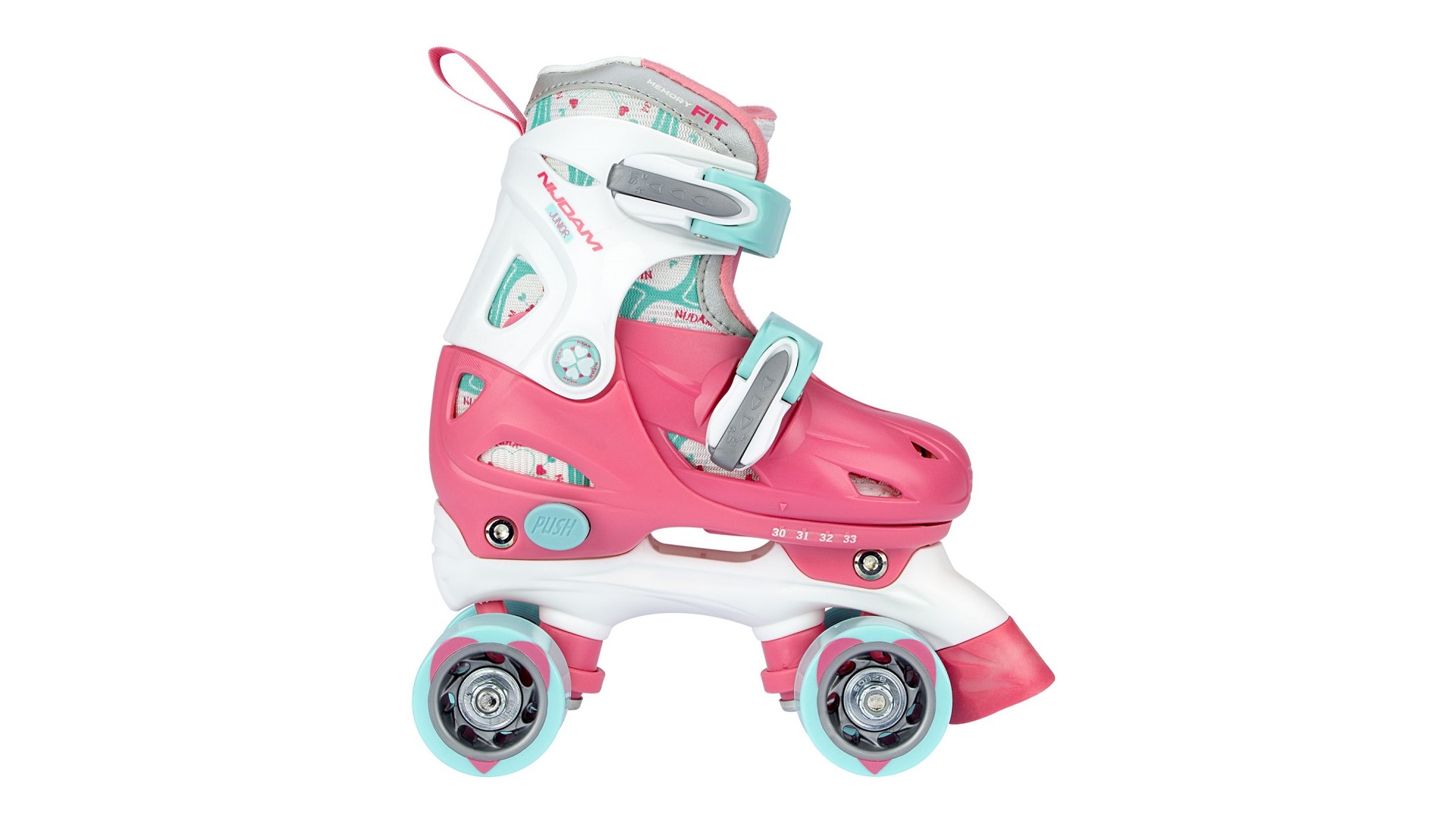 Nijdam® Roller Skates Junior Adjustable Hard Boot Disco Twirl Ροζ 52QN