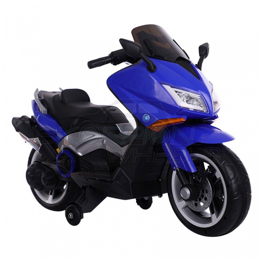 Ηλεκτροκίνητη Παιδική Μηχανή Scorpion Wheels Yamaha T-Max Style 12V Μπλε