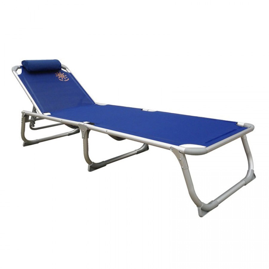 Ξαπλώστρα Παραλίας Textilene Αλουμινίου Summer Club Ribbed Ø27mm Μπλε 19365 