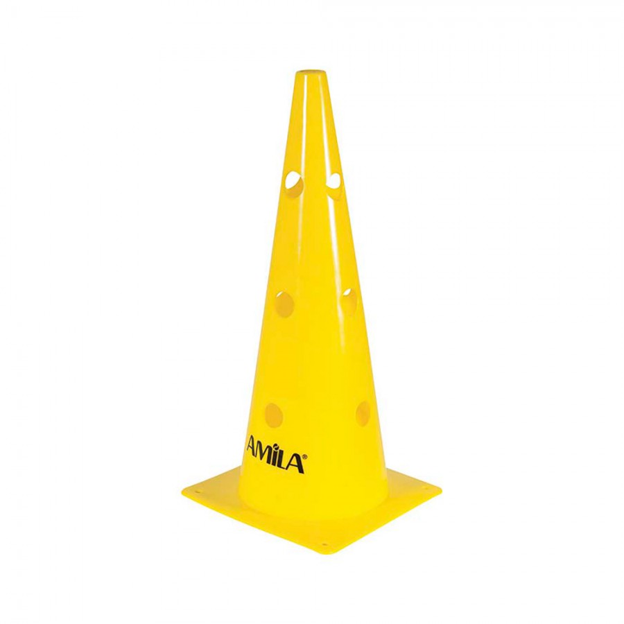 Κώνος Προπόνησης 46cm από σκληρό PVC κίτρινος Amila 41904