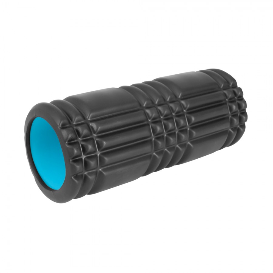 Foam Roller Plexus Φ14x33cm Μαύρο Γαλάζιο Amila 96826