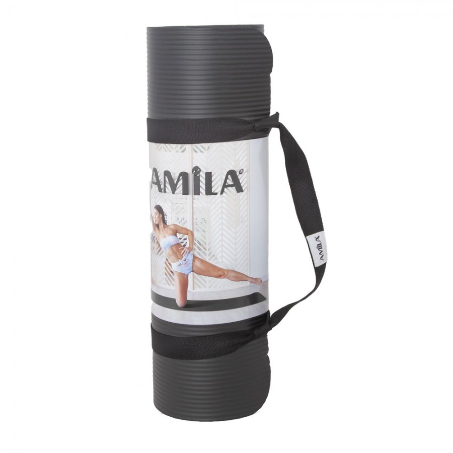 Στρώμα Γυμναστικής NBR 15mm 90Kg 183cm Μαύρο Amila