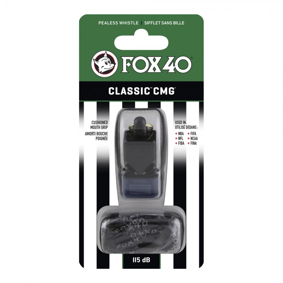 Σφυρίχτρα FOX40 Classic CMG Official Μαύρη με Κορδόνι 96010008