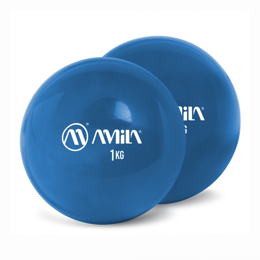 Μπάλα Pilates Palm Ball Two-Pack 1Kg Μπλε Amila 96717