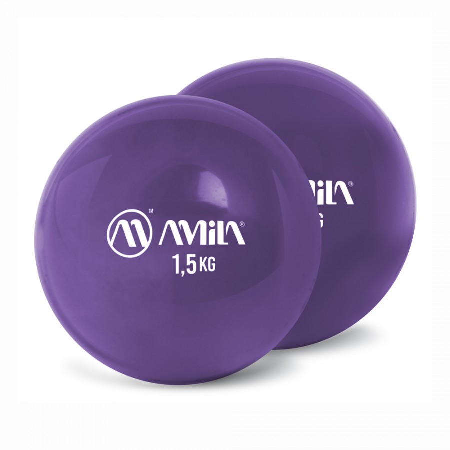 Μπάλα Pilates Palm Ball Two-Pack 1.5Kg Μωβ Amila 96713