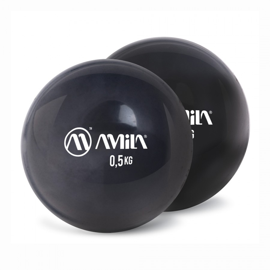 Μπάλα Pilates Palm Ball Two-Pack 0.5Kg Μαύρο Amila 96721