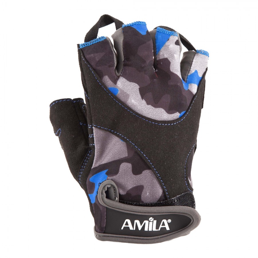 Μισόγαντα Άρσης Βαρών Amara Lycra CamoBlue Amila S 8330601