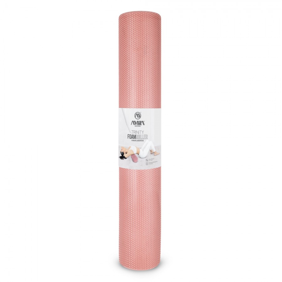 Κύλινδρος Foam Roller Trinity Φ15x90cm Rose Pink Amila