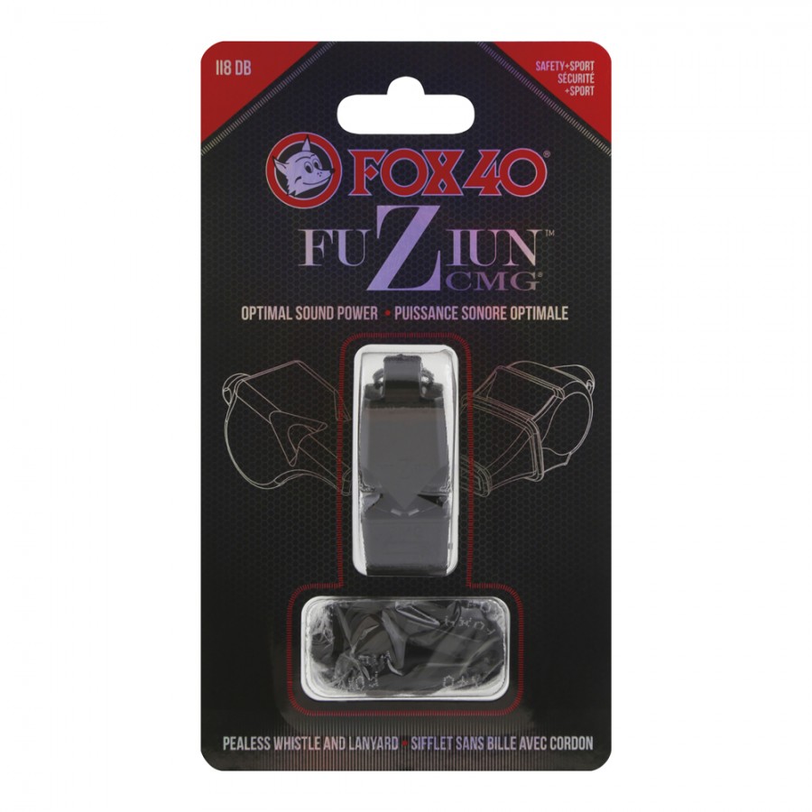 Σφυρίχτρα Fox40 40 Fuziun CMG Μαύρη με Κορδόνι