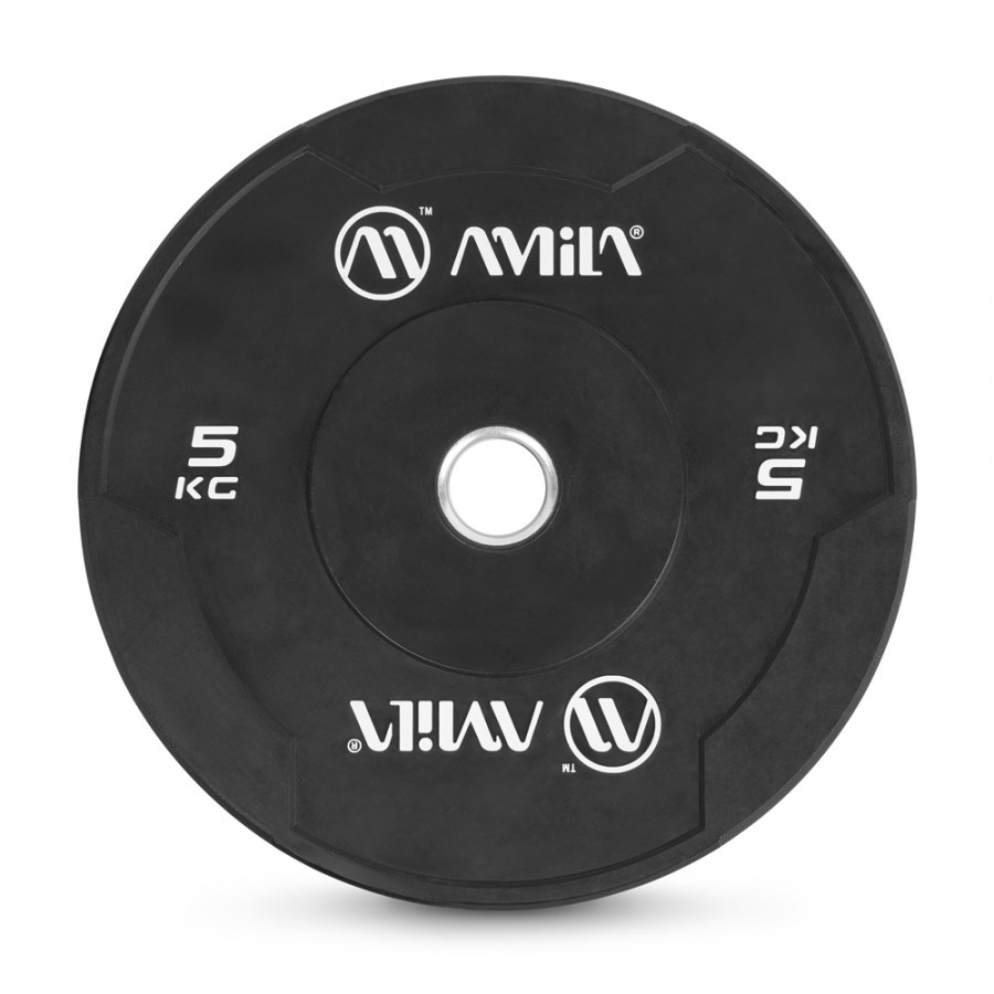 Δίσκος Βαρών Amila Black W Bumper Slim 50mm 5Kg 84841
