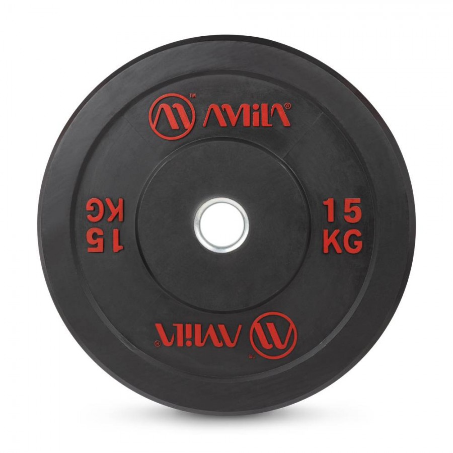 Δίσκος Βαρών Amila Black Bumper Slim 50mm 15Kg 84833