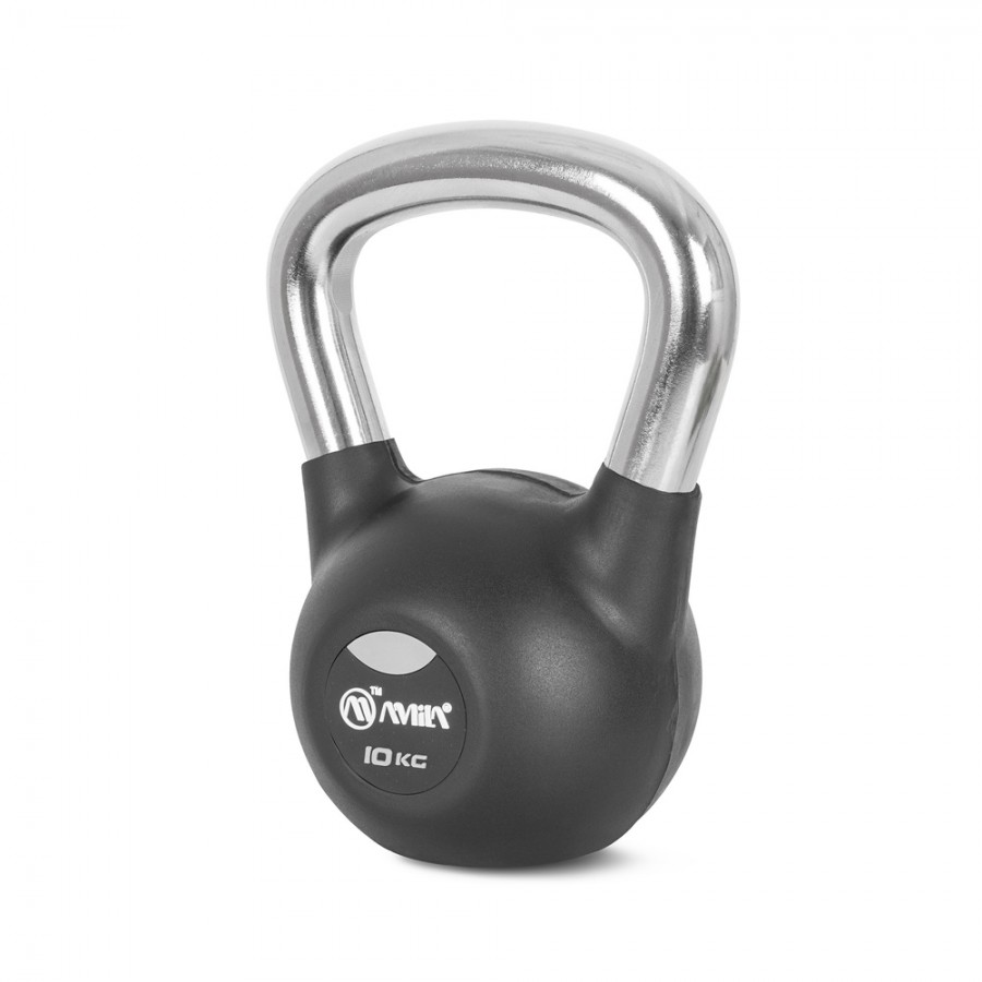 Kettlebell με επένδυση Λάστιχου και Λαβή Χρωμίου 10kg Amila 44572