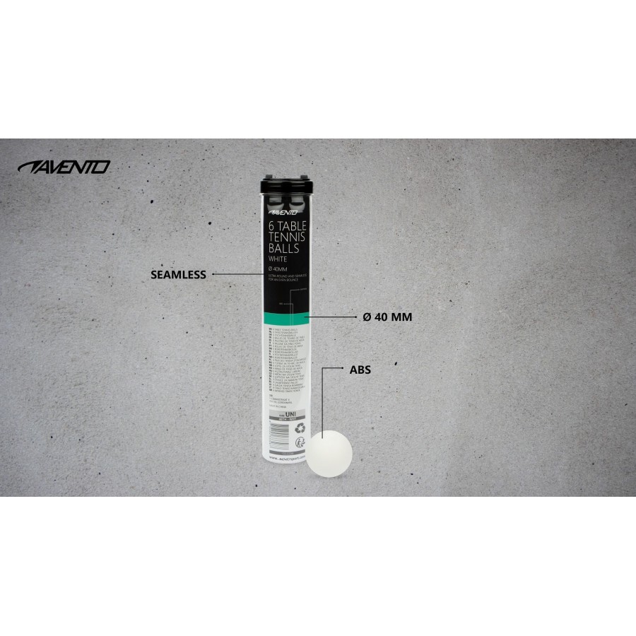 Μπαλάκια Ping Pong Λευκά 6 τεμάχια Avento 46TH