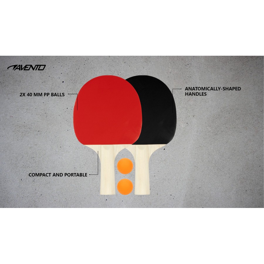 Σετ 2 Ρακέτες Ping Pong & 2 Μπαλάκια Avento Team Up 46TK