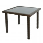 Τραπέζι Rattan Αλουμινίου  90x90cm Με Κρύσταλλο 184-2854