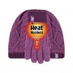 Σετ Παιδικό Σκουφάκι με Γάντια Ροζ Heat Holders Diamond 80079