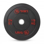 Δίσκος Βαρών Amila Black Bumper Slim 50mm 15Kg 84833