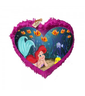 Χειροποίητη Πινιάτα Καρδιά Άριελ Γοργόνα