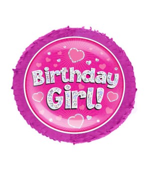 Χειροποίητη Πινιάτα Στρογγυλή Birthday Girl