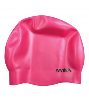 Σκουφάκι Κολύμβησης για μακρυά μαλλιά Ροζ Amila 47022