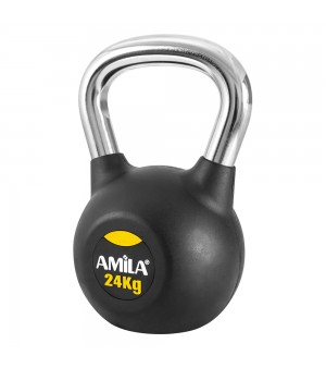 Kettlebell με επένδυση Λάστιχου και Λαβή Χρωμίου 24kg Amila 44573