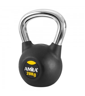 Kettlebell με επένδυση Λάστιχου και Λαβή Χρωμίου 20kg Amila 44499