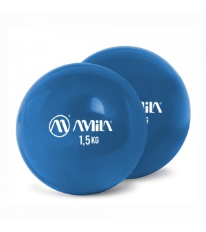 Μπάλα Pilates Palm Ball Two-Pack 1.5Kg Μπλε Amila 96718