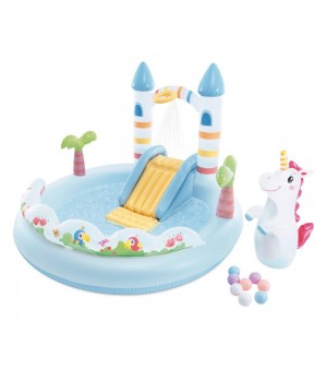 Φουσκωτή Παιδική Πισίνα Intex Unicorn Castle Play Center 56148