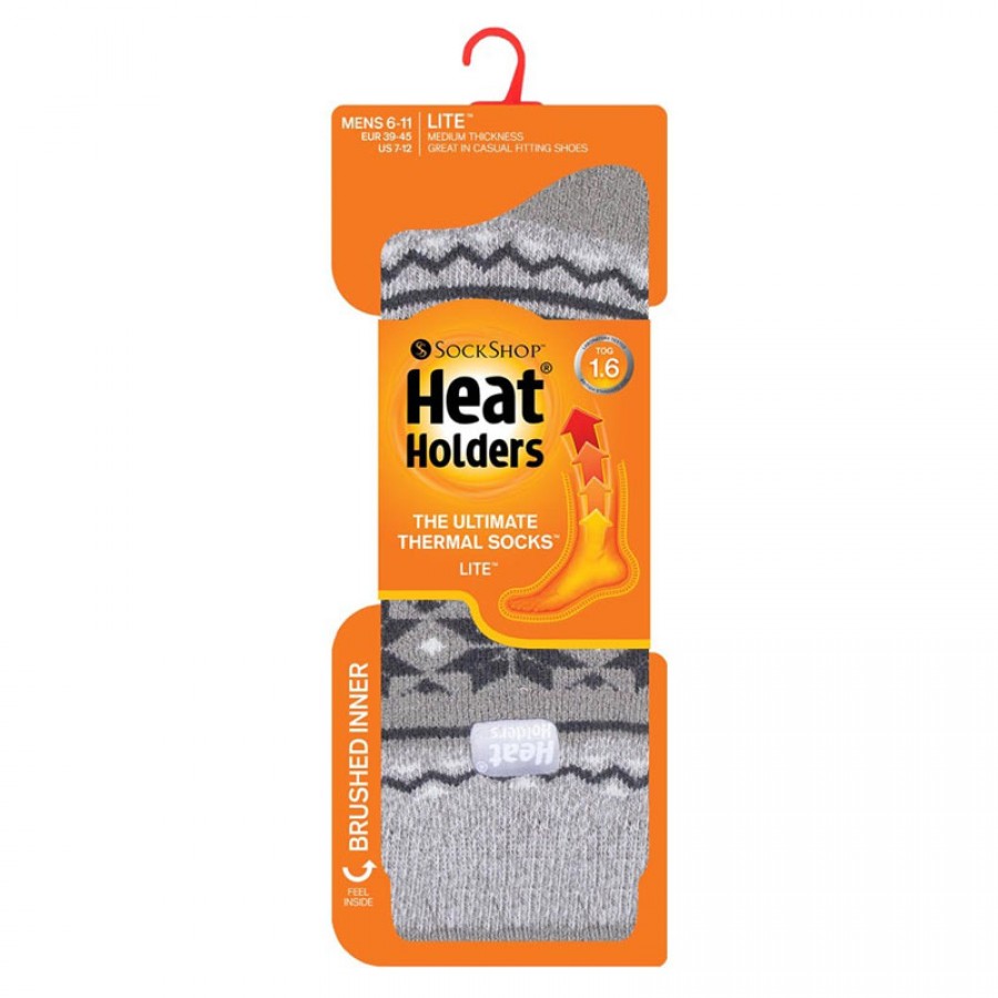 Κάλτσες Ανδρικές Jacquard LITE™ Socks Γκρι Heat Holders® 80015