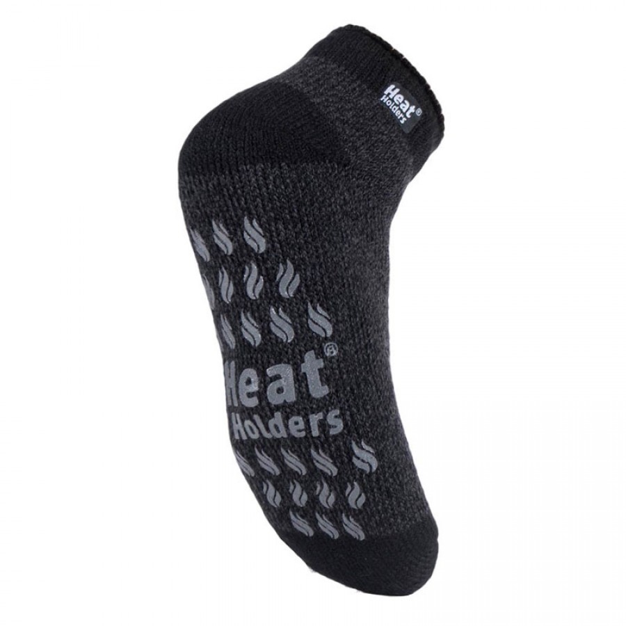 kaltses-andrikes-thermikes-ankle slipper socks black heat holders 80013