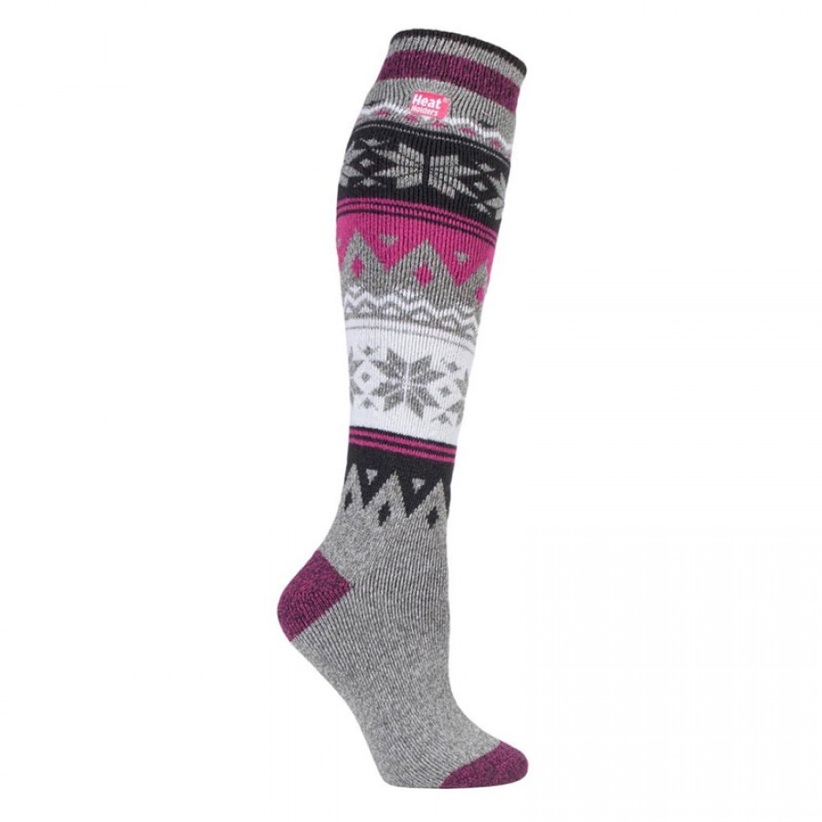 kaltses-gynaikeies-thermikes-jacquard-long lite-snowglakes-heat-holders-80024