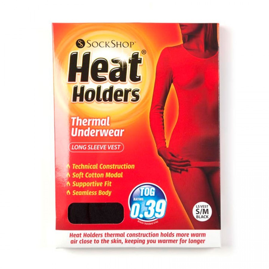 Γυναικεία Μπλούζα Thermal Long Sleeve Vest Μαύρο Heat Holders® 80115