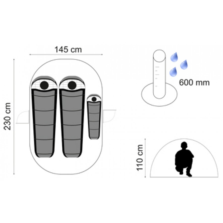 Σκηνή Panda Outdoor (3 Ατόμων) Pop-Up III Light Green 10209