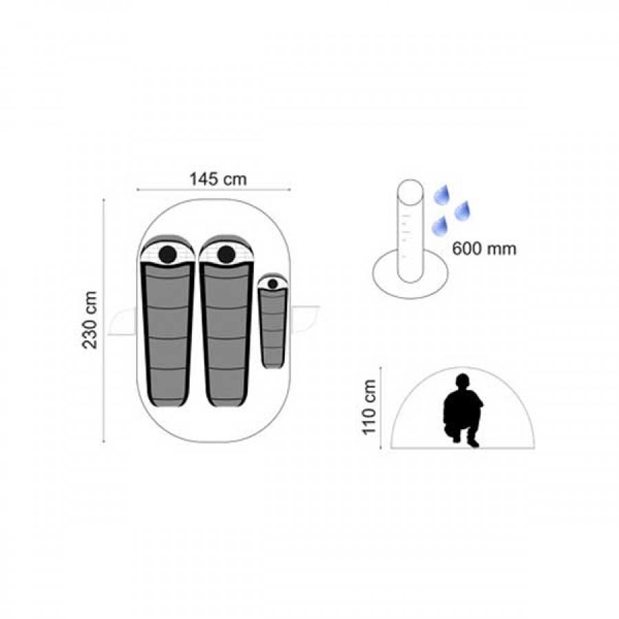 Σκηνή Αυτόματη Panda Outdoor (3 Ατόμων) Pop-Up Double Light Green 10211