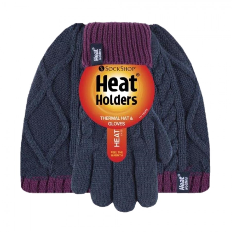 Σετ Παιδικό Σκουφάκι με Γάντια Navy Μπλε Heat Holders Diamond 80079