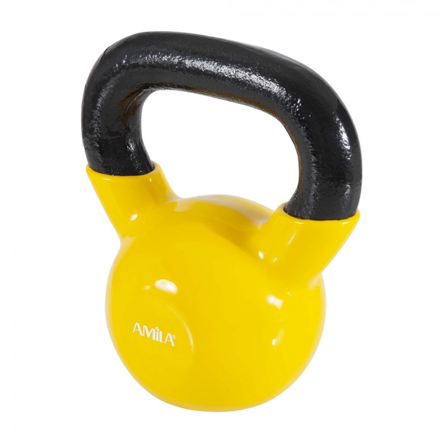 Kettlebell με επένδυση Βινυλίου 8kg κίτρινο Amila 44505