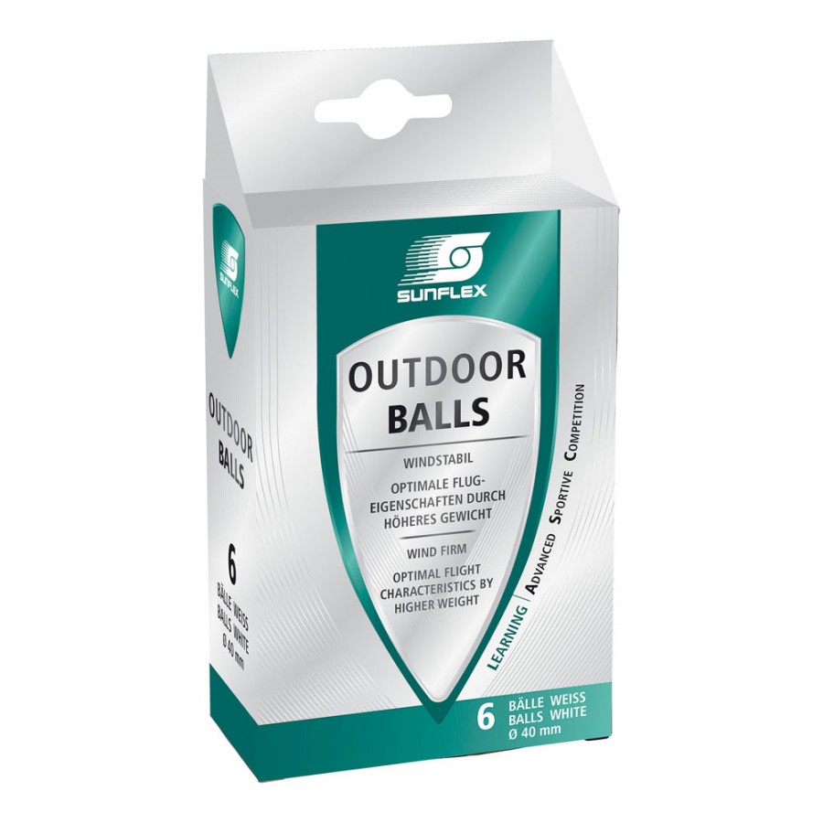 Μπαλάκια Ping Pong Εξωτερικού Χώρου Sunflex PVC 6 Τεμάχια 42720