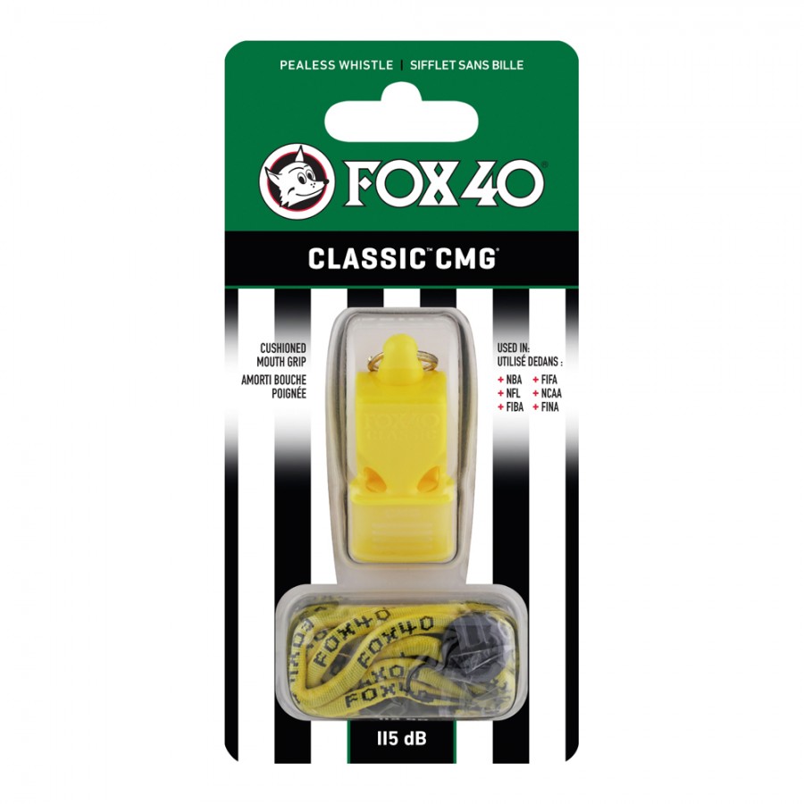 Σφυρίχτρα FOX40 Classic CMG Official Κίτρινη με Κορδόνι 