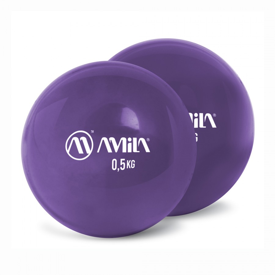 Μπάλα Pilates Palm Ball Two-Pack 0.5Kg Μωβ Amila 96711