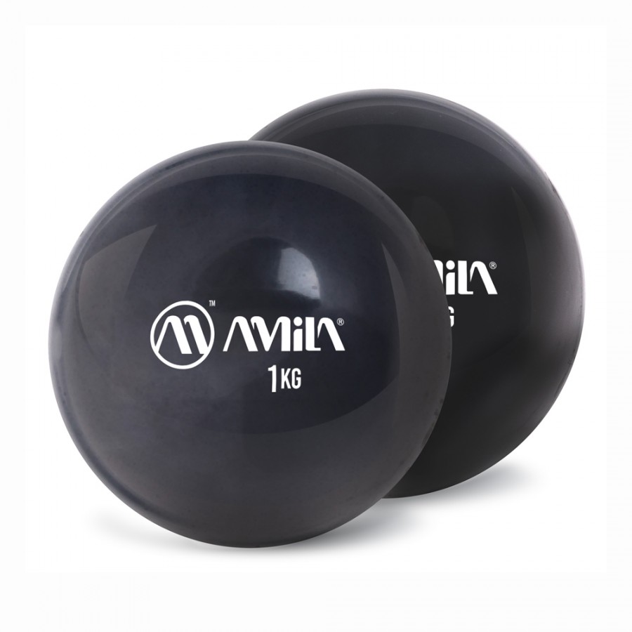 Μπάλα Pilates Palm Ball Two-Pack 1Kg Μαύρο Amila 96722