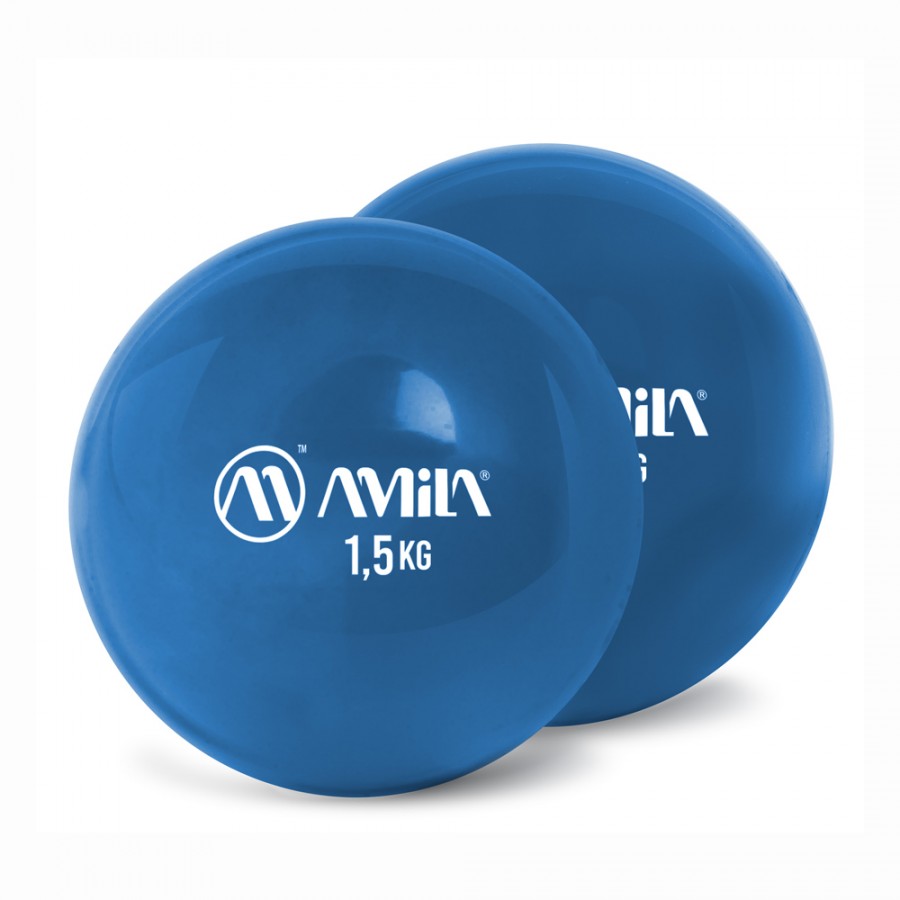 Μπάλα Pilates Palm Ball Two-Pack 1.5Kg Μπλε Amila 96718