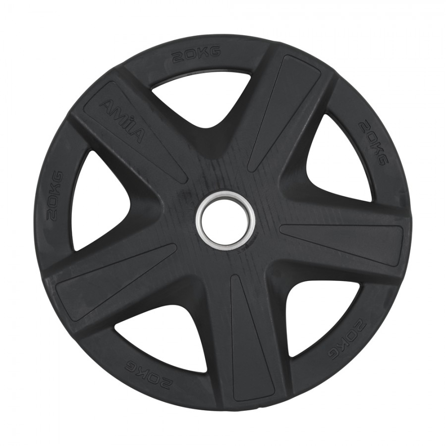 Ολυμπιακός Δίσκος με Επένδυση Λάστιχου 15kg Amila 84564