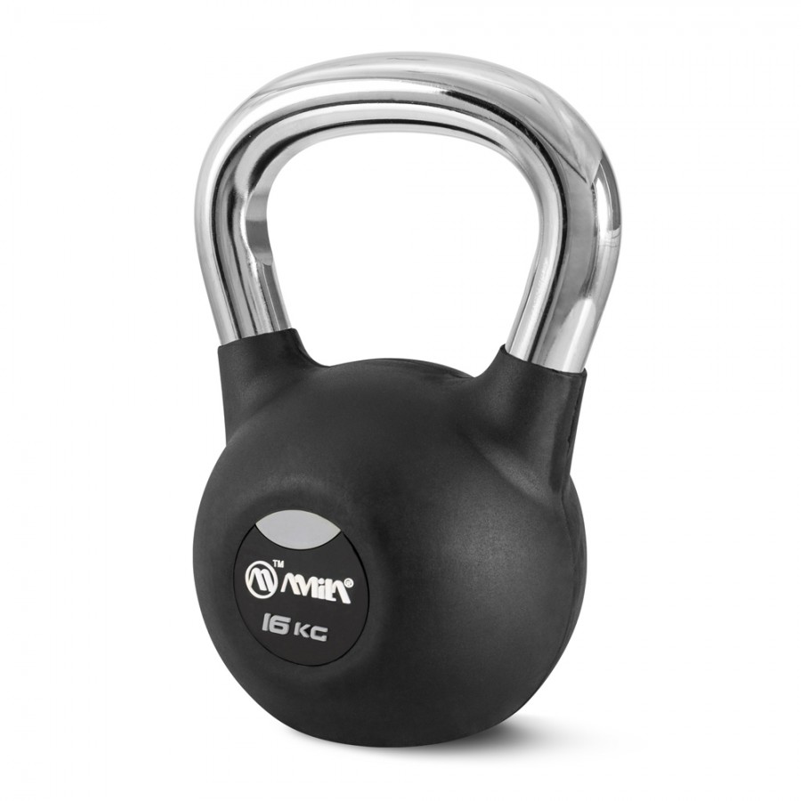 Kettlebell με επένδυση Λάστιχου και Λαβή Χρωμίου 16kg Amila 44498