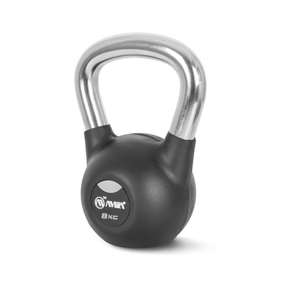Kettlebell με επένδυση Λάστιχου και Λαβή Χρωμίου 8kg Amila 44496