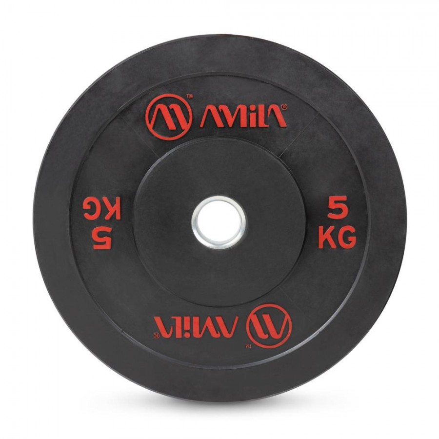 Δίσκος Βαρών Amila Black Bumper Slim 50mm 5Kg 84831