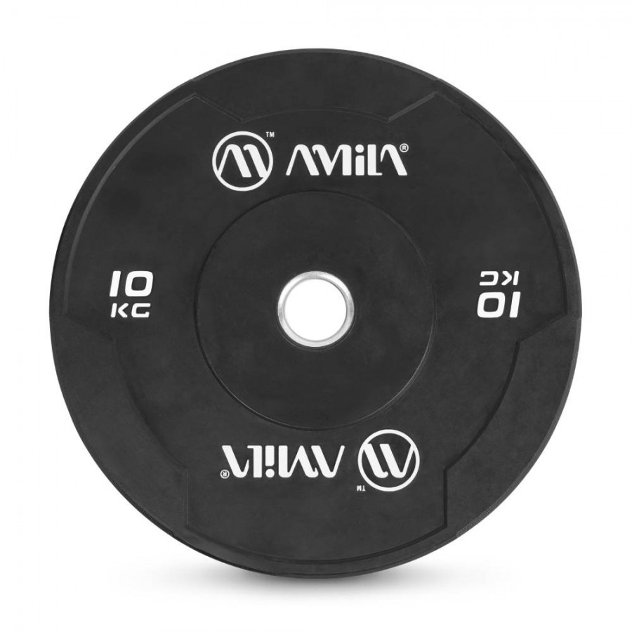 Δίσκος Βαρών Amila Black Bumper Slim 50mm 10Kg 84842