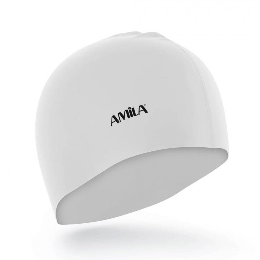 Σκουφάκι Κολύμβησης Medium Hair HQ Λευκό Amila 47027
