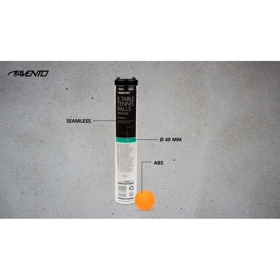 Μπαλάκια Ping Pong Πορτοκαλί 6 τεμάχια Avento 46TI