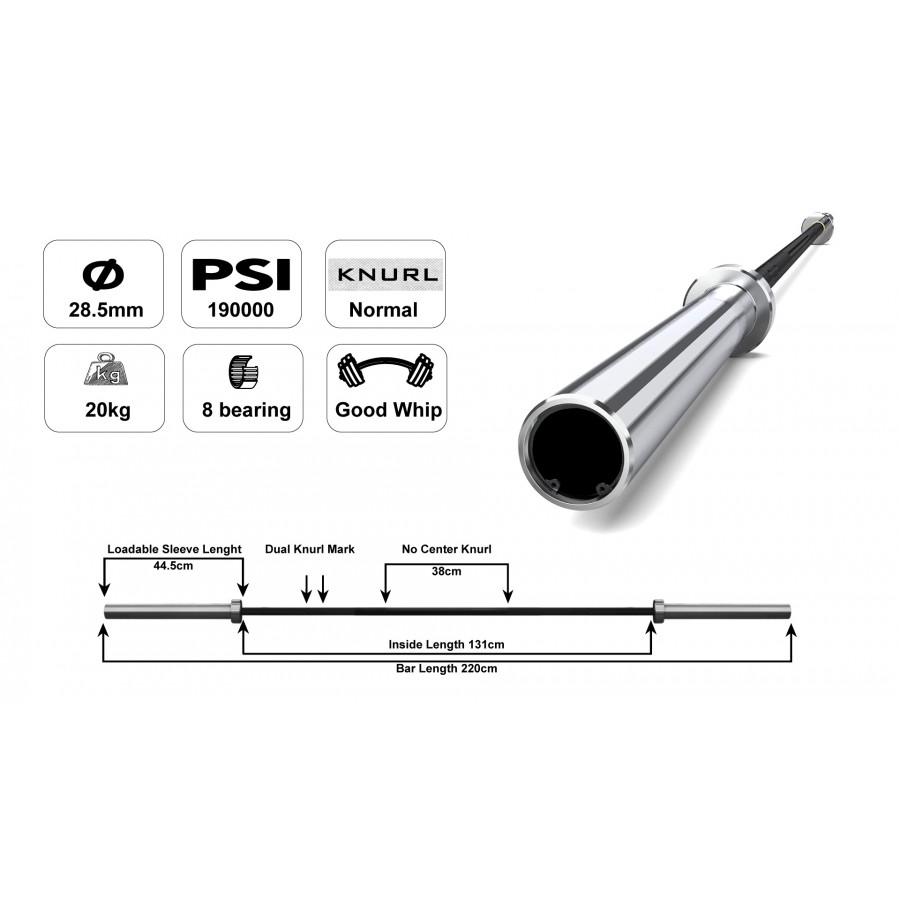 Ολυμπιακή Μπάρα 2.2m Φ50 20 κιλών Pegasus® B 5000-1