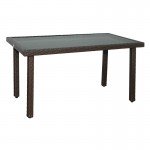 Τραπέζι Rattan Αλουμινίου 120x70cm Με Κρύσταλλο 184-9717